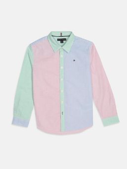 Tommy Hilfiger - Boys Colorblock Regular Fit Cotton Shirt