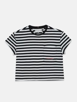 Tommy Hilfiger - Girls Striped Regular Fit Cotton T-Shirt