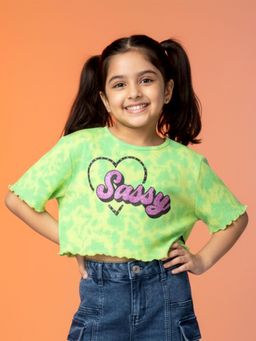 KiddoPanti - Girls Cotton Half Sleeves T-Shirt