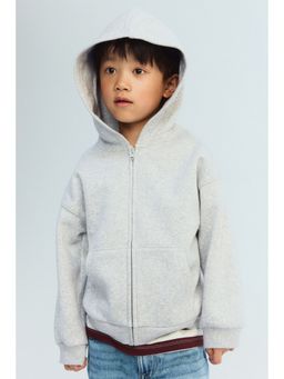 H&M - Boys Grey Zip-Through Brushed-Inside Hoodie
