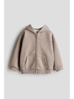 H&M - Boys Beige Zip-Through Brushed-Inside Hoodie
