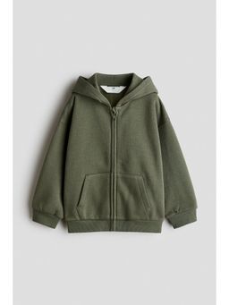 H&M - Boys Green Zip-Through Brushed-Inside Hoodie