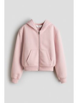 H&M - Girls Pink Zip-Through Brushed-Inside Hoodie