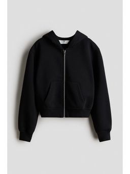 H&M - Girls Black Zip-Through Brushed-Inside Hoodie