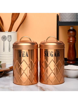 Voncasa - Tin Tea & Sugar Jar Set of 2