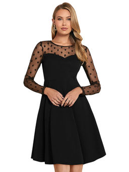 Odette - Black Skater Dress for Women