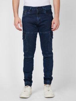 Spykar - Men Dark Blue Comfort Fit High Rise Jeans