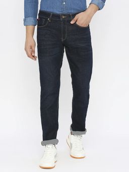Spykar - Men Raw Blue Cotton Stretch Comfort Fit Clean Look Mid Rise Jeans-(Ricardo)