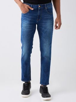 Spykar - Men Regular Fit Mid-Rise Heavy Fade Clean Look Jeans