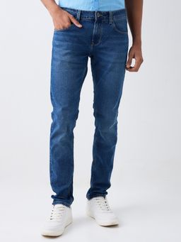 Spykar - Men Slim Fit Low-Rise Low Distress Light Fade Jeans