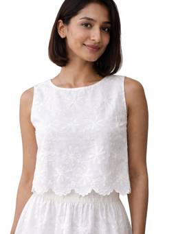 Eclipse The Label - The White Sky Crop Top