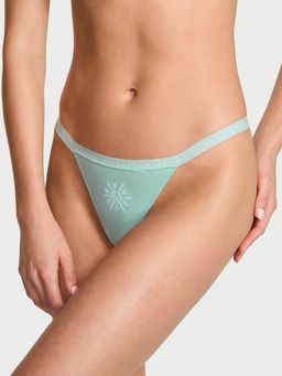 Victoria's Secret - Blue Stretch Cotton V String Bikini Panty