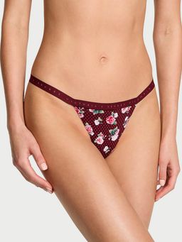 Victoria's Secret - Maroon Stretch Cotton V String Thong Panty