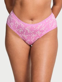 Victoria's Secret - Pink Lace Trim Cotton Lace Waist Cheeky Brief