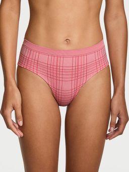 Victoria's Secret - Pink Seamless Shimmer Plaid Hiphugger Brief Panty