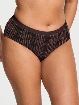 Victoria's Secret - Black Seamless Shimmer Plaid Hiphugger Brief Panty