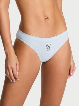 Victoria's Secret - Blue Seamless Sparkle Logo Bikini Panty