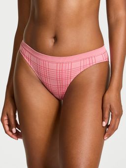 Victoria's Secret - Pink Seamless Shimmer Plaid Bikini Panty
