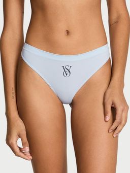 Victoria's Secret - Blue Seamless Sparkle Logo Thong Panty