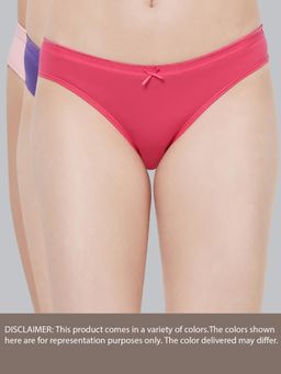 SOIE - Womens Mid Rise Medium Coverage Solid Cotton Stretch Briefs (Pack Of 3)