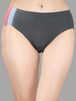 SOIE - Womens High Rise Full Coverage Solid Cotton Stretch Hipsters (Pack Of 3)