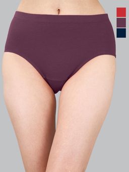 SOIE - Womens High Waist Full Coverage Solid Cotton Briefs (Pack Of 3)