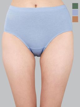 SOIE - Womens High Waist Full Coverage Solid Cotton Briefs (Pack Of 3)