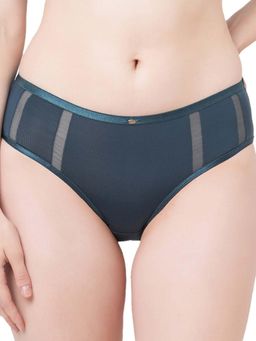 SOIE - Womens Blue High Waist Full Coverage Ultra Soft Brief