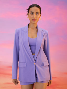 RSVP by Nykaa Fashion - Lilac Notched Lapel Full Sleeves Blazer