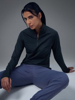 Technosport - Navy Blue Solid Slim T-Shirt