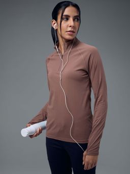 Technosport - Brown Solid Slim T-Shirt