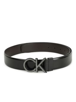 Calvin Klein - Logo Black Leather Reversible Belt