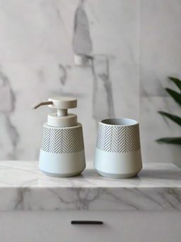 Mason Home - Gypsy Ecru Bathroom Set (896ml)- Set of 2