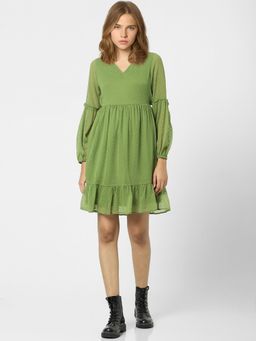ONLY - Women Solid Green Dress
