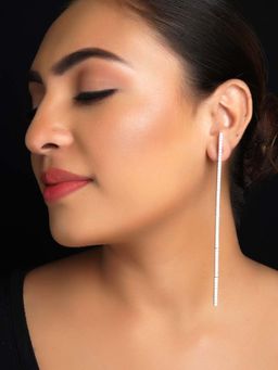 AG'S - American Diamond Silver Plated Dimaond Long Danglers