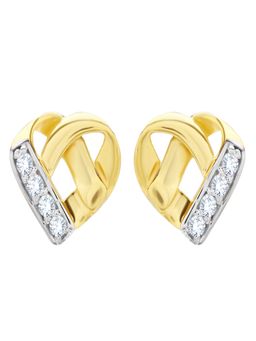 WHP Jewellers - Unique Heart Shape Gold Earrings