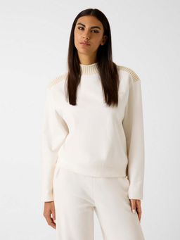 Guess - Women Solid High Neck Long Sleeves Sweatshirt
