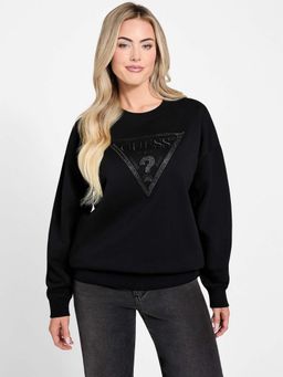 Guess - Women Brand Logo Round Neck Long Sleeves Sweatshirt