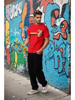 The Indian Garage Co - Men Slim Fit Johnny Bravo Printed Crew Neck T-Shirt