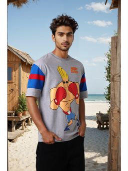 The Indian Garage Co - Men Boxy Fit Johnny Bravo Printed Crew Neck T-Shirt