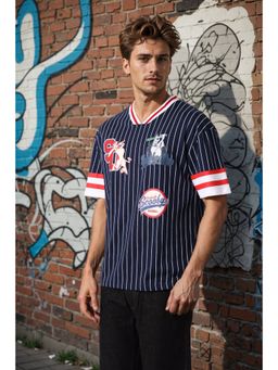 The Indian Garage Co - Men Boxy Fit Scooby-Doo Printed V-Neck T-Shirt