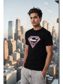 The Indian Garage Co - Men Boxy Fit Superman Printed Crew Neck T-Shirt