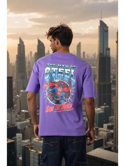 The Indian Garage Co - Men Boxy Fit Superman Printed Crew Neck T-Shirt