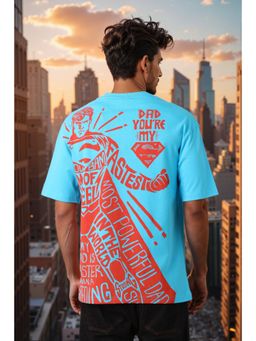 The Indian Garage Co - Men Boxy Fit Superman Printed Crew Neck T-Shirt