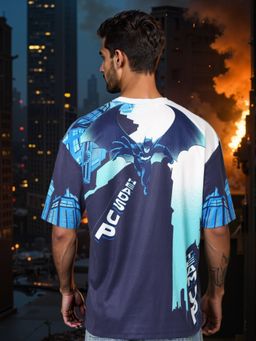 The Indian Garage Co - Men Oversized Fit Batman Printed Crew Neck T-Shirt