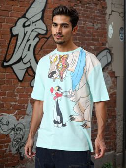 The Indian Garage Co - Men Boxy Fit Looney Tunes Printed Crew Neck T-Shirt