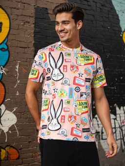 The Indian Garage Co - Men Slim Fit Bugs Bunny Printed Crew Neck T-Shirt