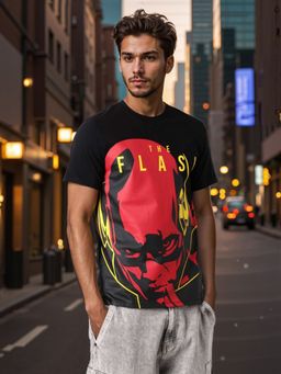 The Indian Garage Co - Men Slim Fit The Flash Printed Crew Neck T-Shirt