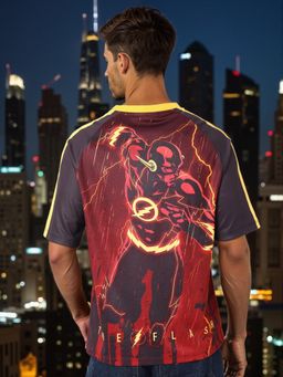 The Indian Garage Co - Men Boxy Fit The Flash Printed Crew Neck T-Shirt