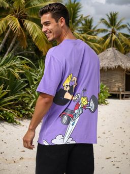 The Indian Garage Co - Men Boxy Fit Johnny Bravo Printed Crew Neck T-Shirt